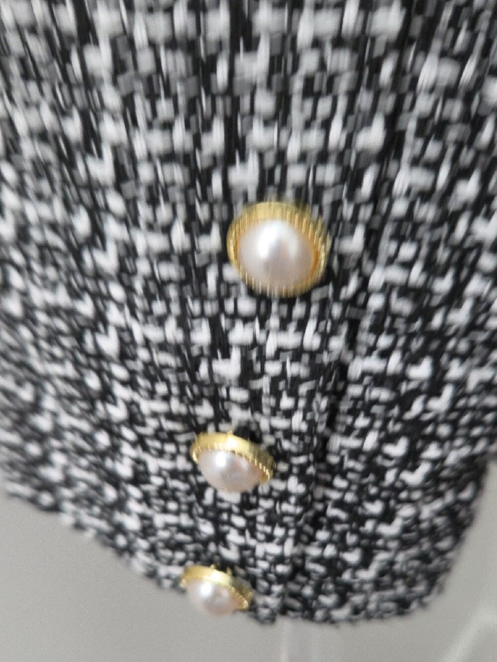 Nanette Lepore Black and White Tweed Double-Breasted Blazer - Picture 3 of 7